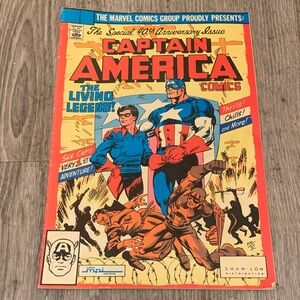 Marvel Captain America Comic Collection Poster - Red, Blue, White